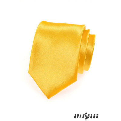 Мъжка жълта вратовръзка с гланц