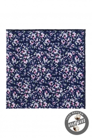 Синя кърпичка с розови цветя