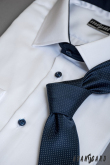Бяла мъжка Slim Fit риза със сини аксесоари - 52/194